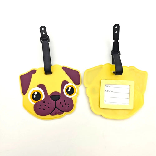 2pcs Cute Dog Luggage Tag Pendant for Travel, Business Trip, Airport Luggage Bag, Anti Loss Tag, Adult Travel Essential Supplies