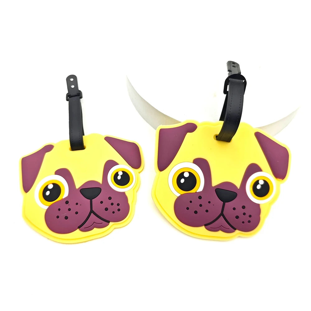 2pcs Cute Dog Luggage Tag Pendant for Travel, Business Trip, Airport Luggage Bag, Anti Loss Tag, Adult Travel Essential Supplies