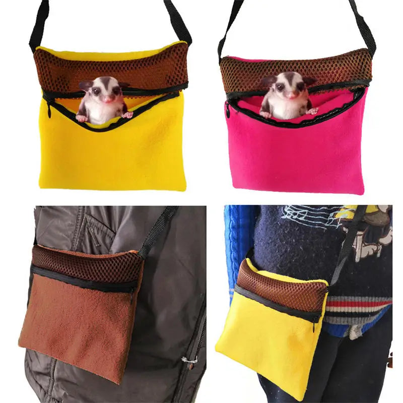 Portable Outgoing Sleeping Bag Small Animal Carriers Rats Hamster Carrier Bag Travel Carry Pouch Breathable Pets Handbag