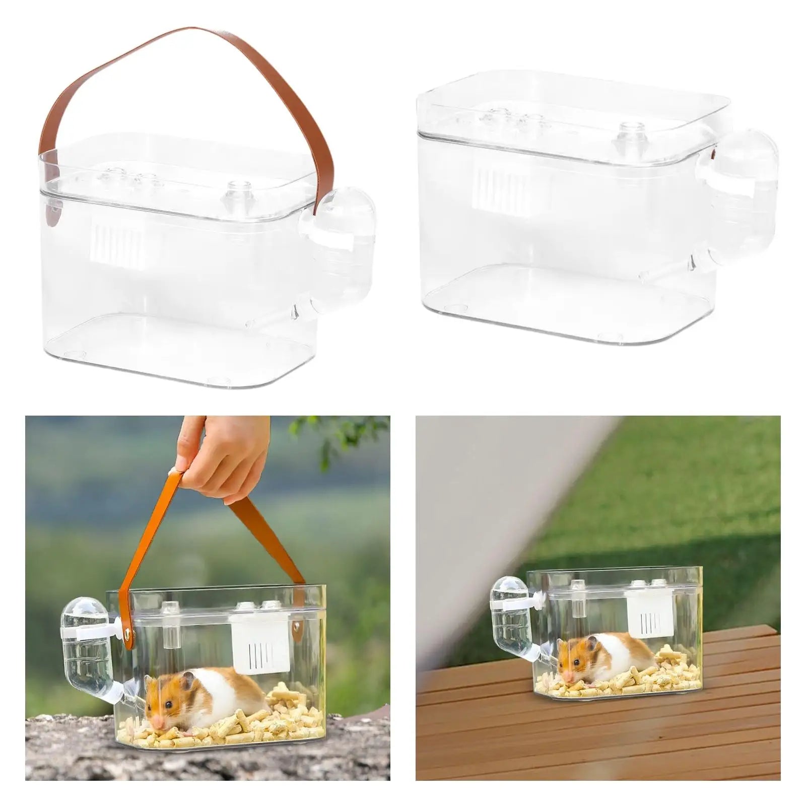 Portable Hamster Carrier for Small Pets Travel Case with Water Bottle for Mice And Gerbils