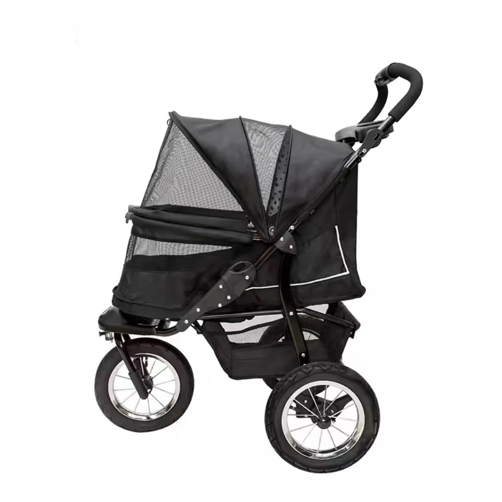 JXB Factory Price Outdoor Travel Carrier Universal Breathable Windproof Dog/Cat Stroller 3 Wheels Adjustable Pet Strollers