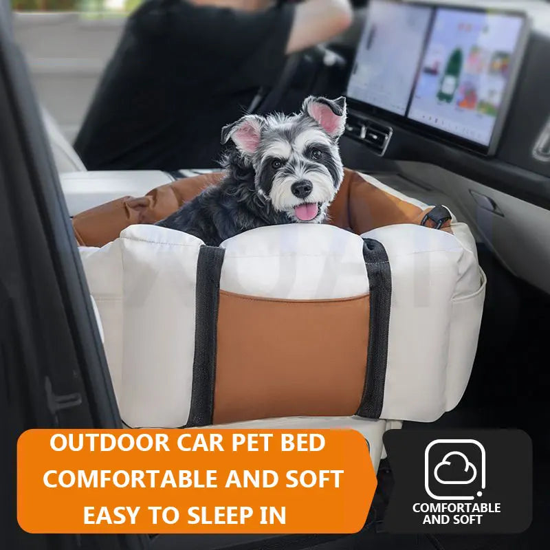 Car Mounted Dog Kennel Travel Cat Pet Car Cushion Soft Pet Bed Tent Removable Cushion Car Outdoor Dog Safety Seat Ride Soft Nest