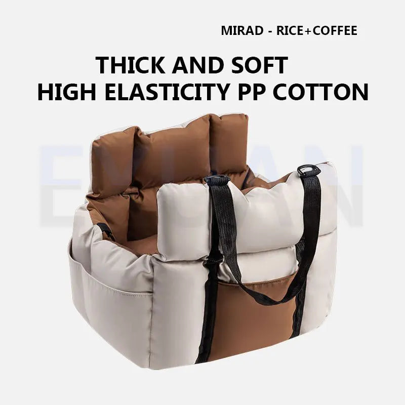 Car Mounted Dog Kennel Travel Cat Pet Car Cushion Soft Pet Bed Tent Removable Cushion Car Outdoor Dog Safety Seat Ride Soft Nest