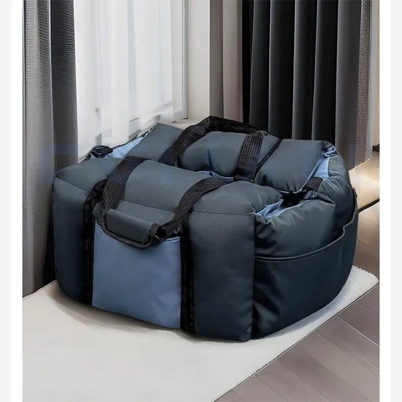 Car Mounted Dog Kennel Travel Cat Pet Car Cushion Soft Pet Bed Tent Removable Cushion Car Outdoor Dog Safety Seat Ride Soft Nest