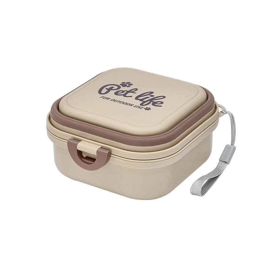 Collapsible Dog Water Bowl, Portable Dog Bowl for Traveling, 2-in-1 Pet Food and Water Feeder - Travel Dog Bowls with Lid for Wa