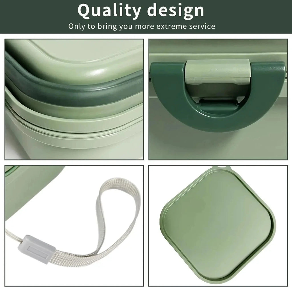 Collapsible Dog Water Bowl, Portable Dog Bowl for Traveling, 2-in-1 Pet Food and Water Feeder - Travel Dog Bowls with Lid for Wa