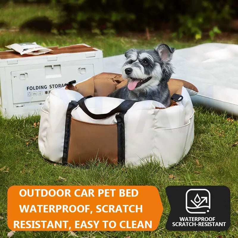 Car Mounted Dog Kennel Travel Cat Pet Car Cushion Soft Pet Bed Tent Removable Cushion Car Outdoor Dog Safety Seat Ride Soft Nest