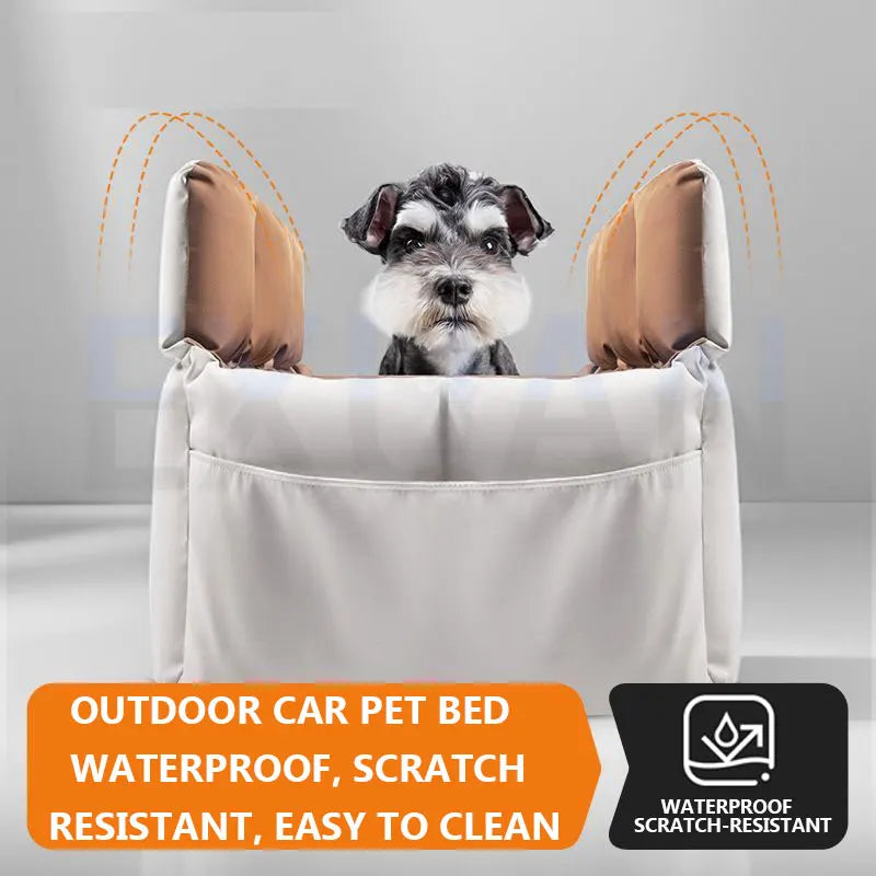 Car Mounted Dog Kennel Travel Cat Pet Car Cushion Soft Pet Bed Tent Removable Cushion Car Outdoor Dog Safety Seat Ride Soft Nest