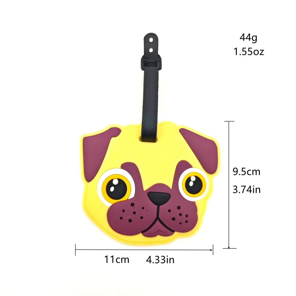 2pcs Cute Dog Luggage Tag Pendant for Travel, Business Trip, Airport Luggage Bag, Anti Loss Tag, Adult Travel Essential Supplies