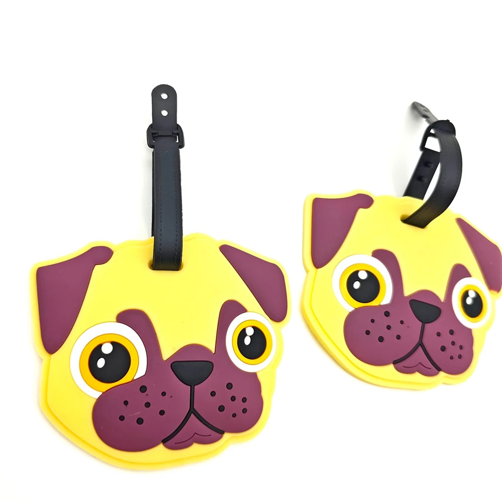 2pcs Cute Dog Luggage Tag Pendant for Travel, Business Trip, Airport Luggage Bag, Anti Loss Tag, Adult Travel Essential Supplies