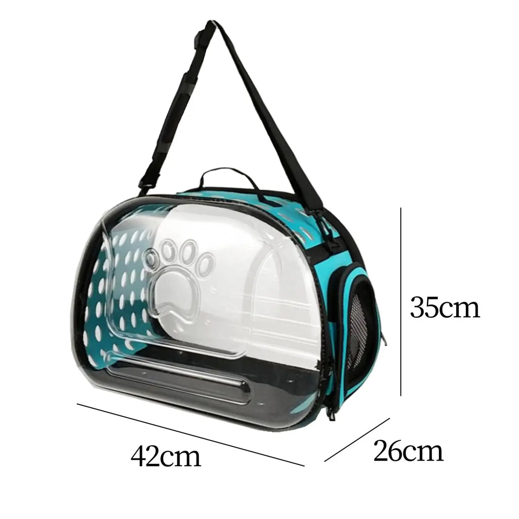 Transparent Cat Carrier Foldable Outdoor Pet Carry Bag for Dog Cat Crossbody Breathable Collapsible Travel Cat Carrier Bag