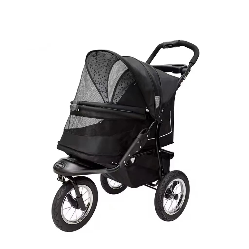 JXB Factory Price Outdoor Travel Carrier Universal Breathable Windproof Dog/Cat Stroller 3 Wheels Adjustable Pet Strollers