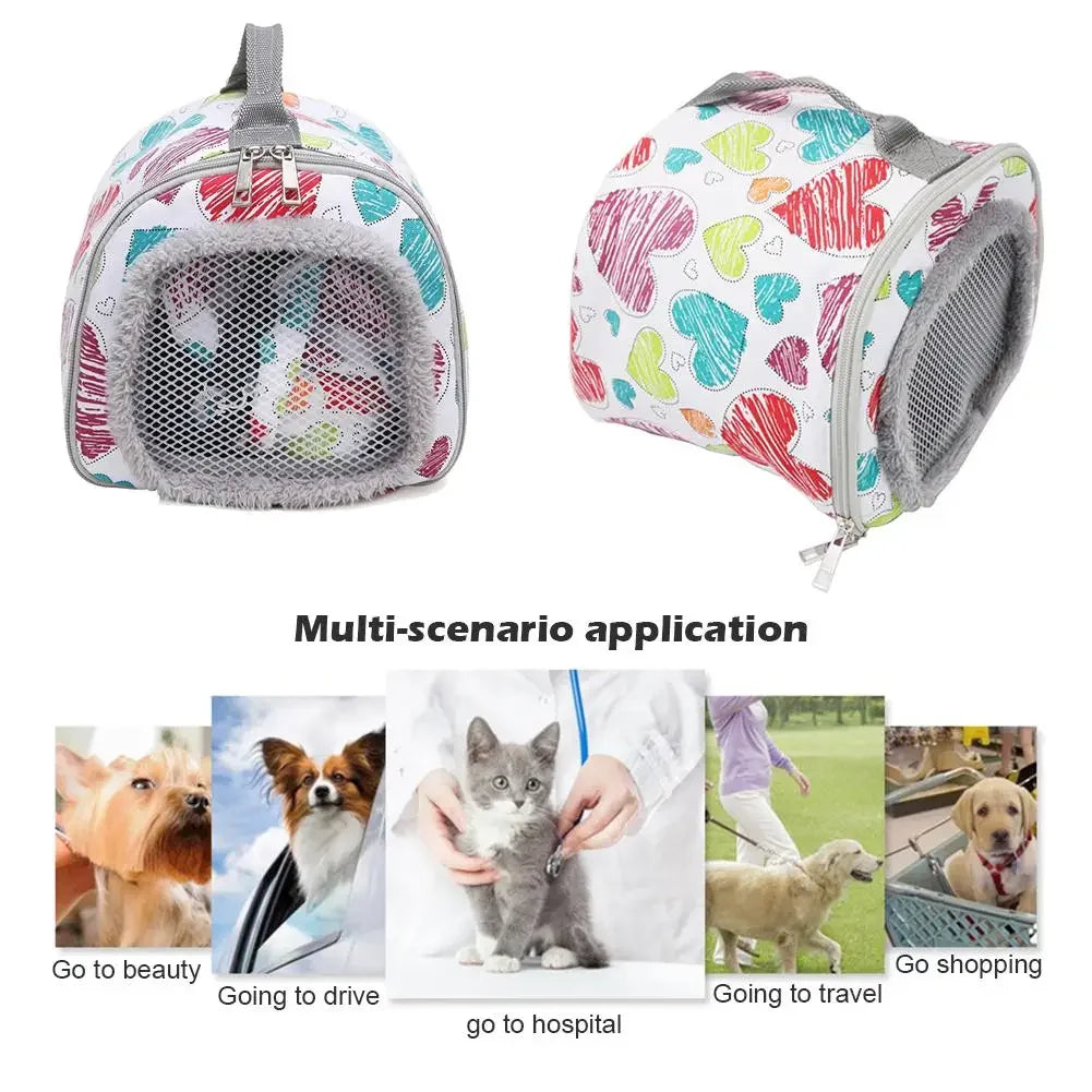 Pet Carrier Convenient Hamster Rabbit Chinchilla Hedgehog Dutch Pig Case Handbag Small Pet Breathable Warm Travel Carrying Bag